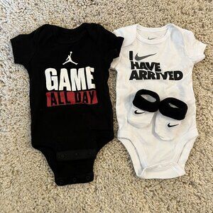 Nike Jordan Baby Boy Onesies and Socks 0-6 Months
